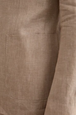 Abito Slim Fit Monopetto Semifoderato in Lino Melange - CAFFE