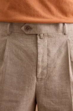 Abito Slim Fit Monopetto Semifoderato in Lino Melange - CAFFE