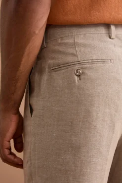 Abito Slim Fit Monopetto Semifoderato in Lino Melange - CAFFE