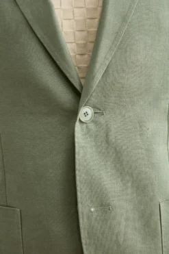 Abito Slim Fit Semifoderato in Lino - SALVIA