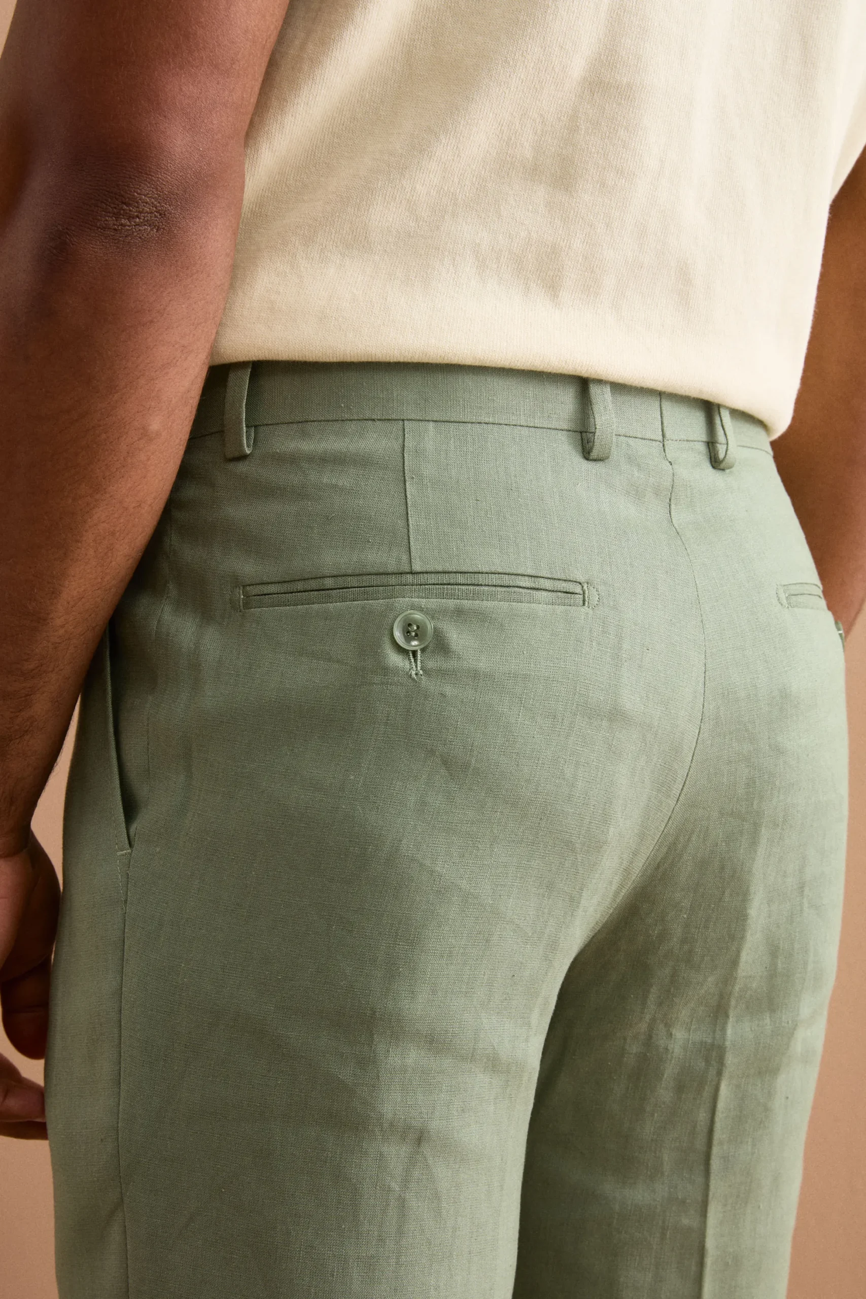 Abito Slim Fit Semifoderato in Lino - SALVIA