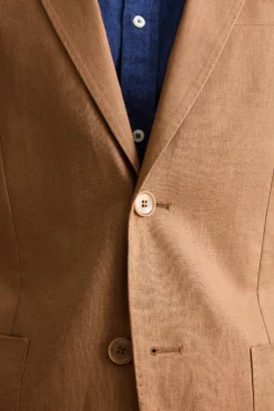 Abito Slim Fit Semifoderato in Lino - CAMOSCIO