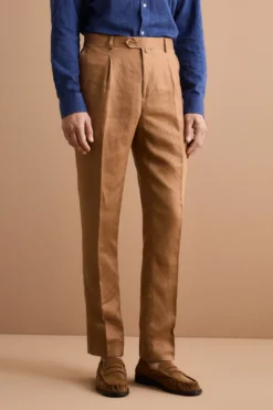 Abito Slim Fit Semifoderato in Lino - CAMOSCIO