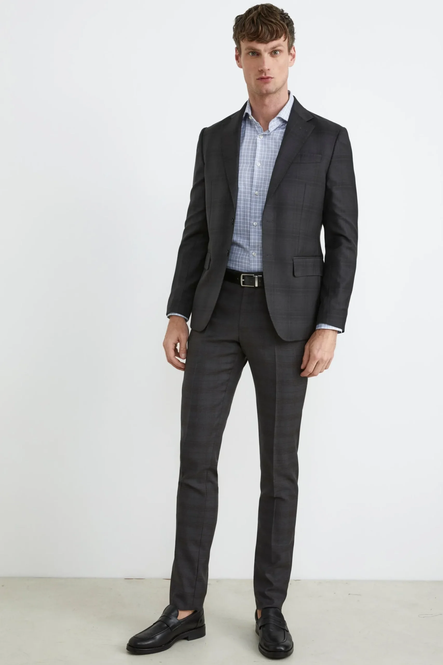 Abito slim grigio a quadri - GRIGIO QUADRI