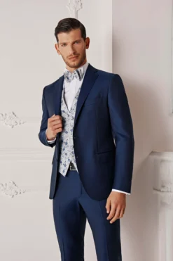 Abito slim in lana 150s - BLU