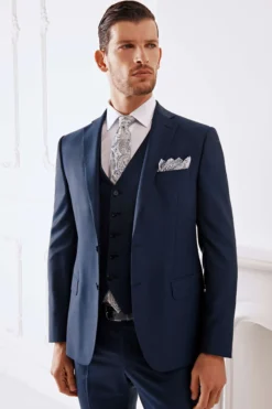 Abito slim in lana 150s - BLU