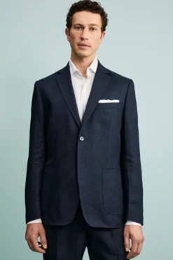 Abito Spigato Monopetto in Lino - NAVY