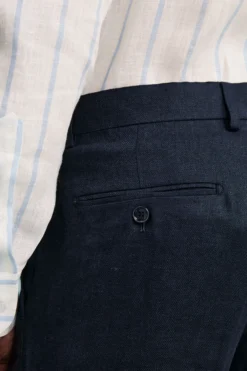 Abito Spigato Monopetto in Lino - NAVY
