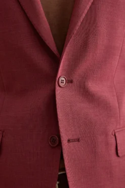 Abito Uomo Monopetto in Lino Slim Fit - BORDEAUX
