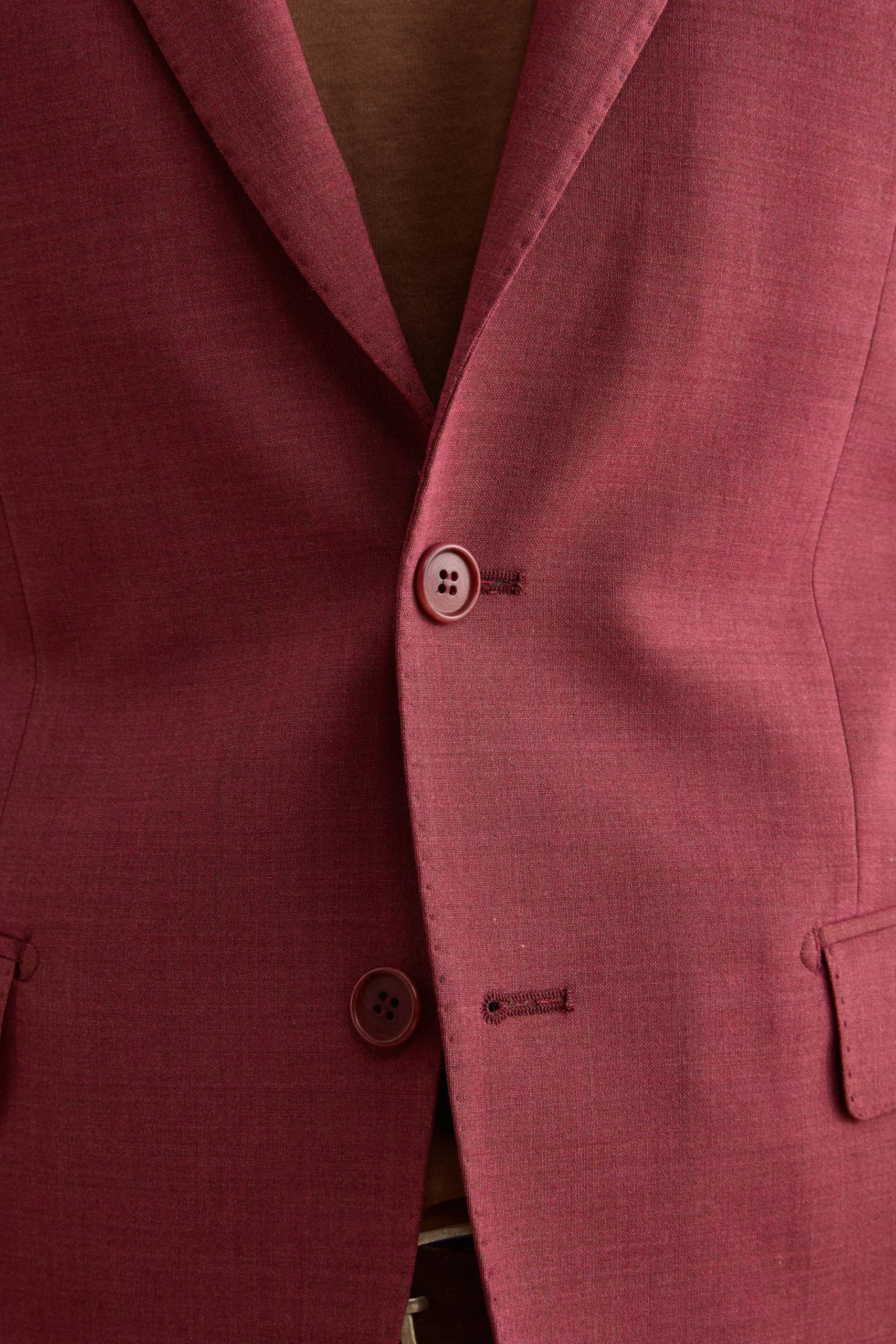 Abito Uomo Monopetto in Lino Slim Fit - BORDEAUX