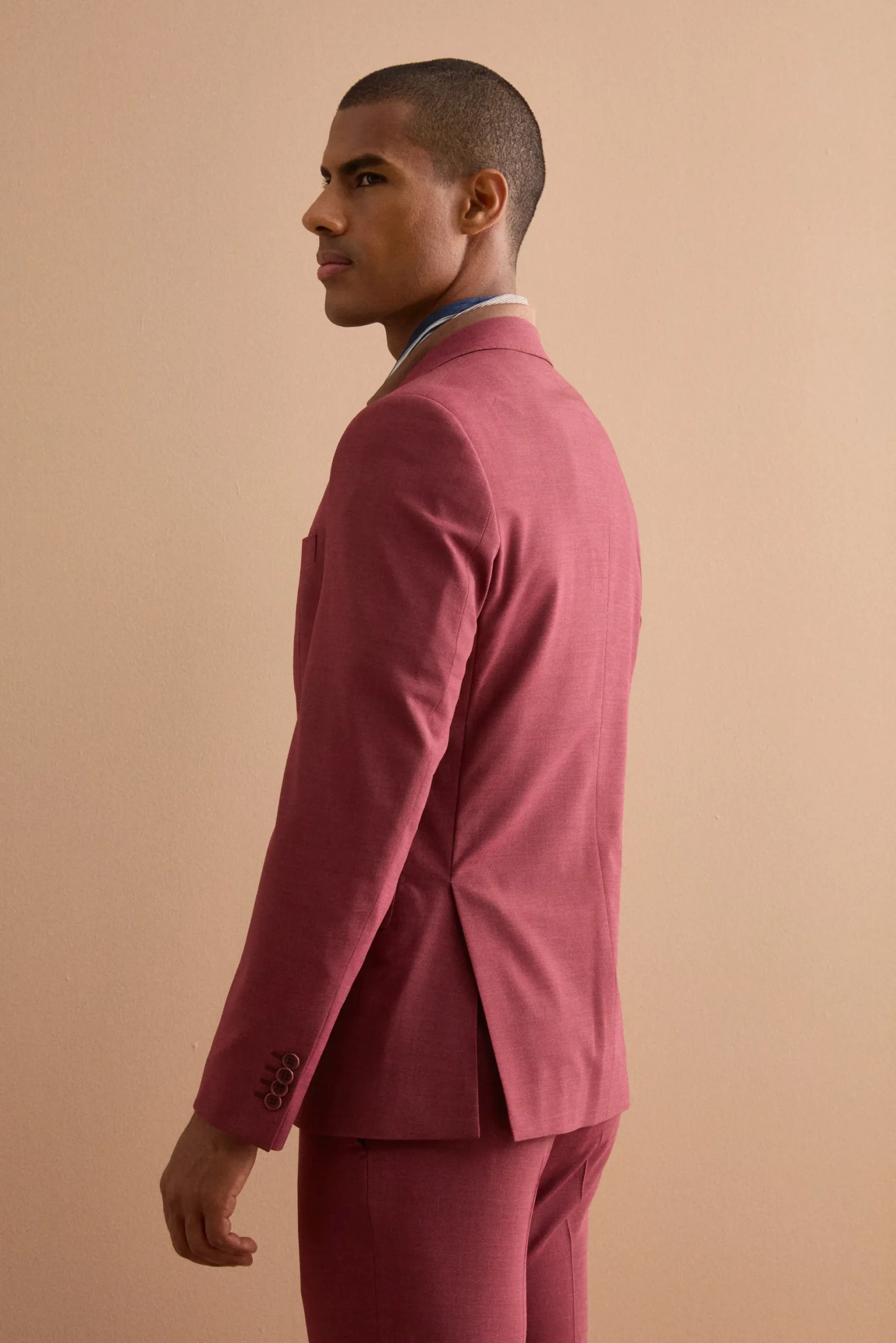 Abito Uomo Monopetto in Lino Slim Fit - BORDEAUX