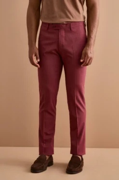 Abito Uomo Monopetto in Lino Slim Fit - BORDEAUX
