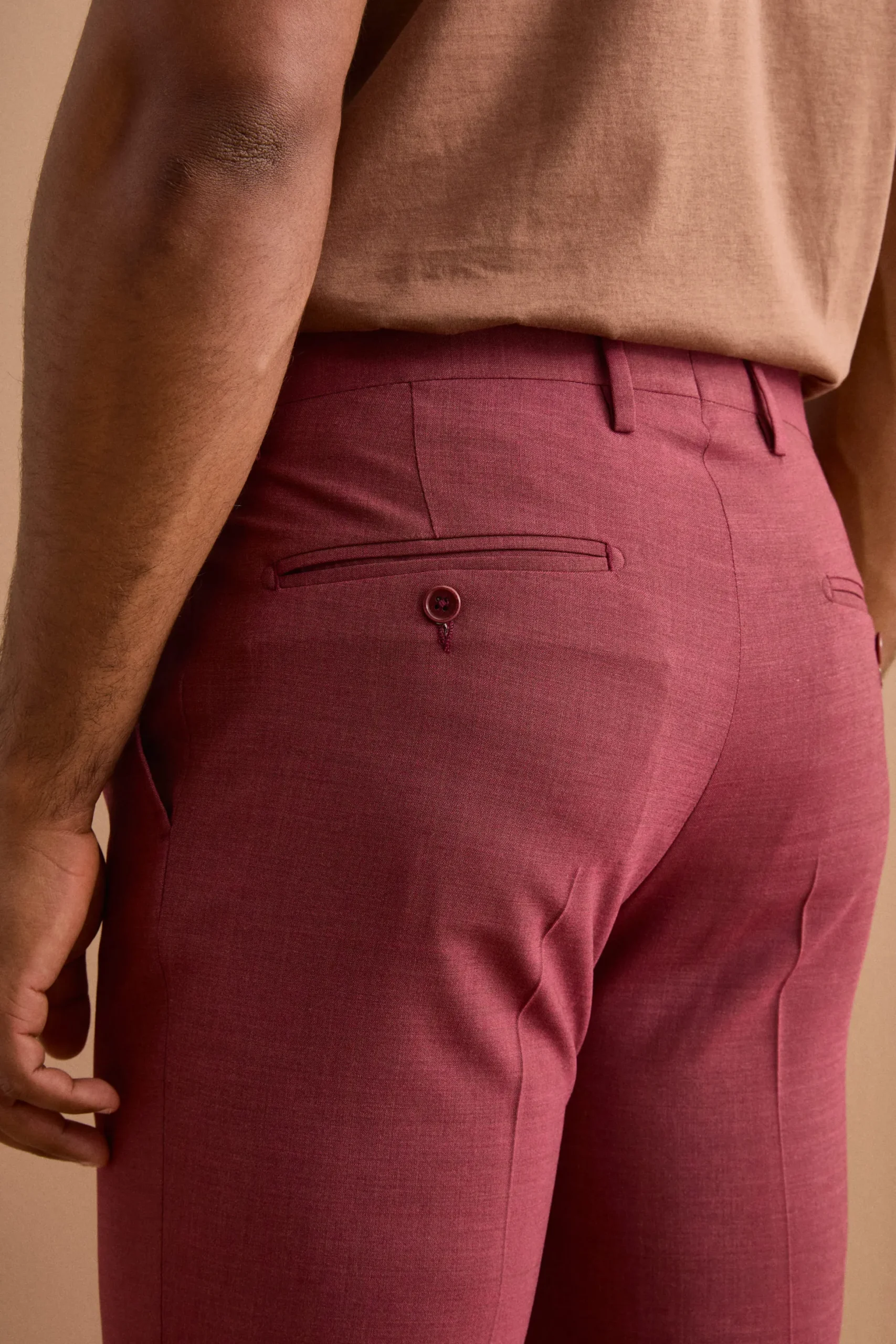 Abito Uomo Monopetto in Lino Slim Fit - BORDEAUX