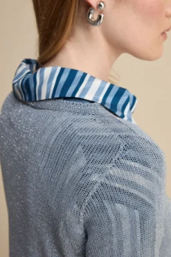 Barchetta Lurex in Cotone - AZZURRO