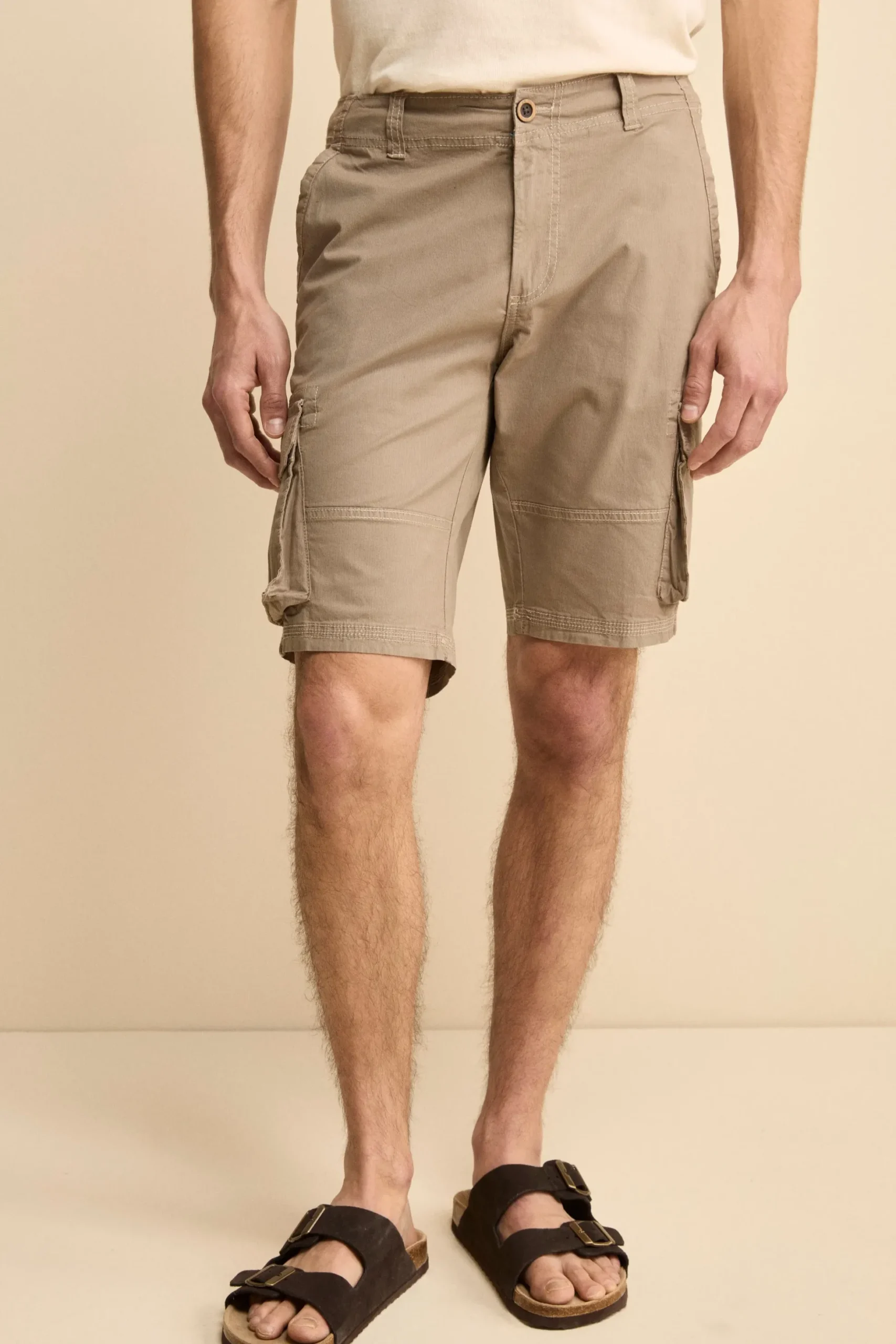 Bermuda Cargo in Cotone Canetté - FANGO