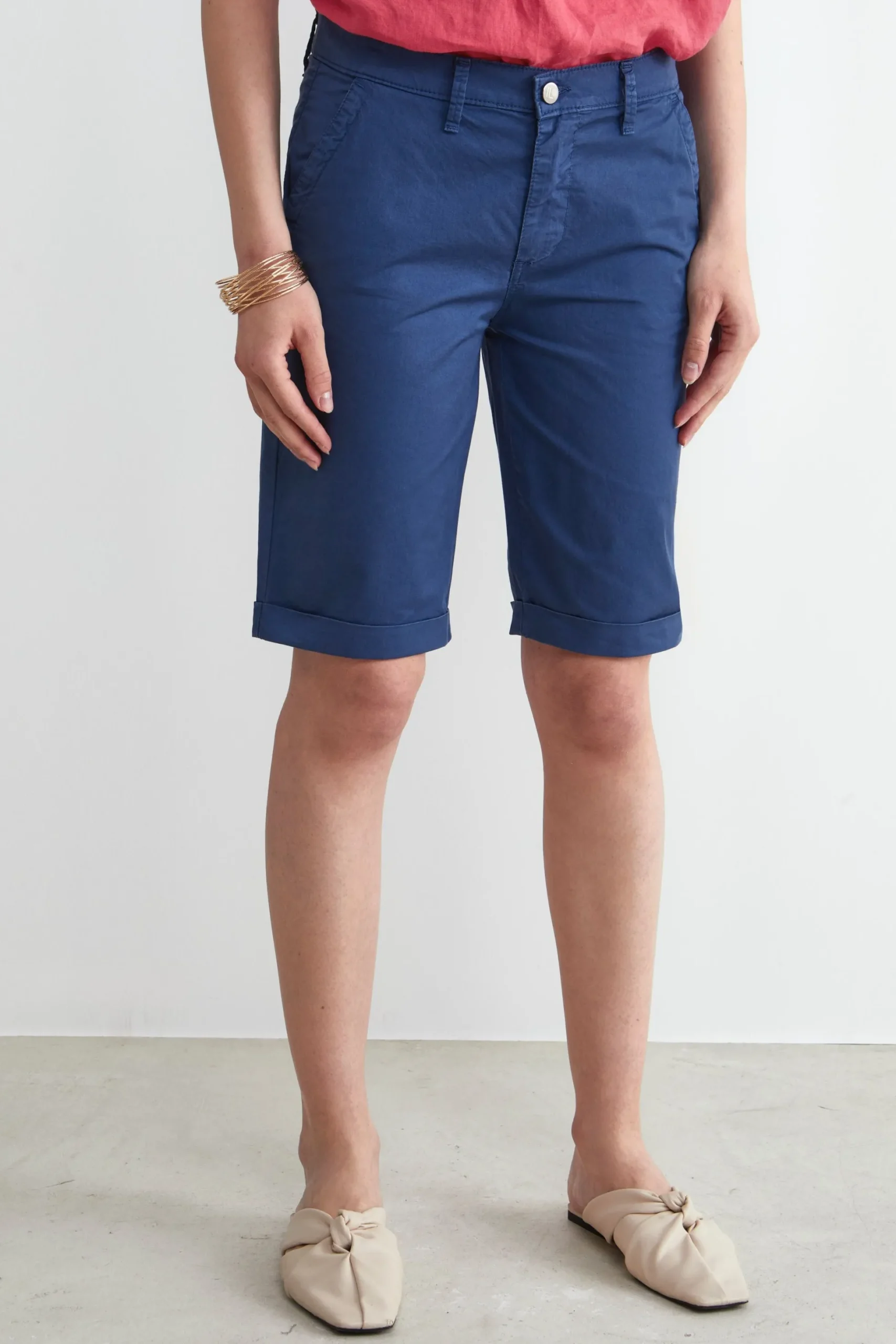 Bermuda in cotone - BLU APERTO