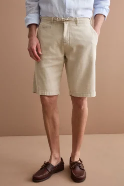 Bermuda In Misto Cotone Con Coulisse - SABBIA