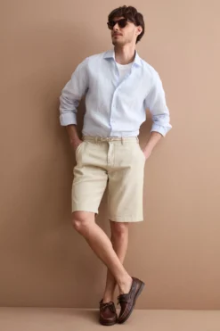 Bermuda In Misto Cotone Con Coulisse - SABBIA