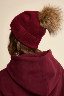 Berretto in Cashmere con Pompon - VINO