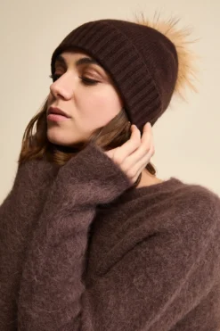 Berretto in Cashmere con Pompon - CAFFE