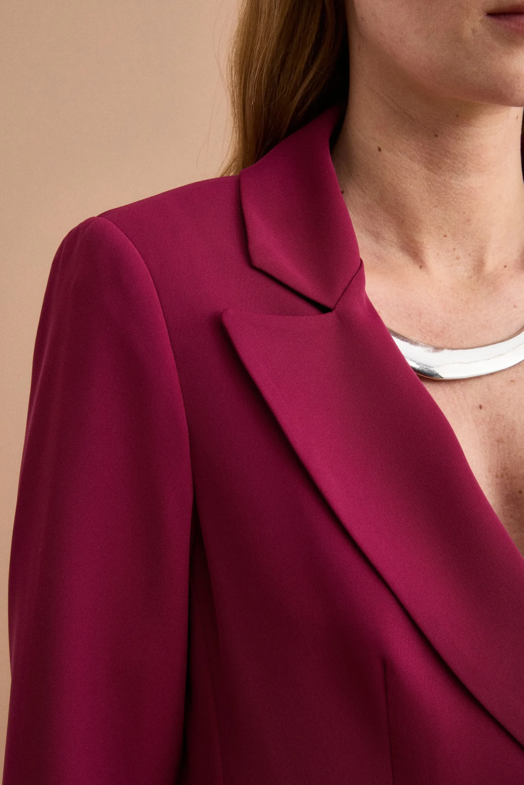 Blazer Doppiopetto Foderato in Cady - BORDEAUX