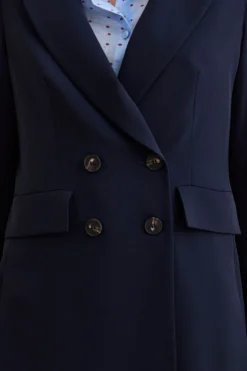 Blazer Doppiopetto Foderato in Cady - BLU