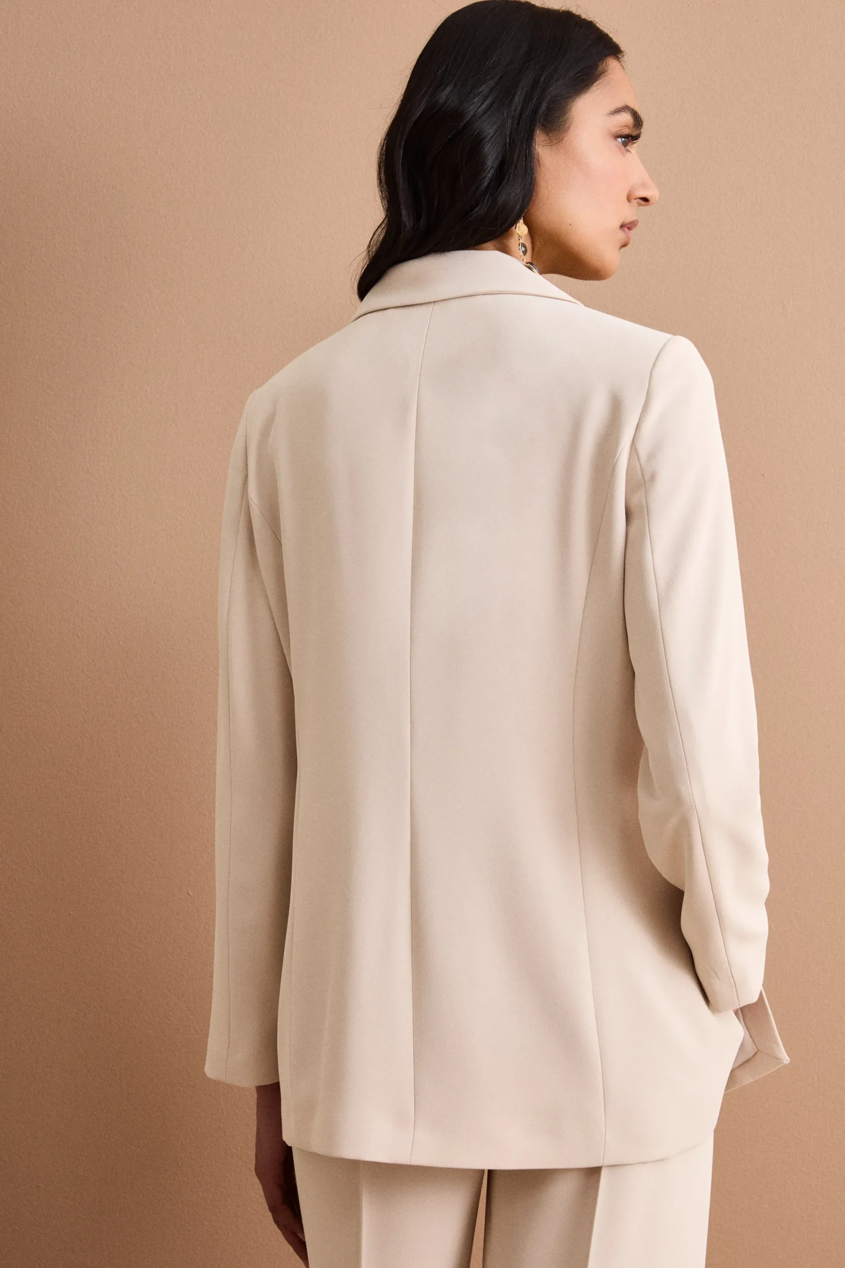 Blazer Doppiopetto Foderato in Cady - SABBIA