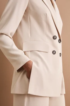 Blazer Doppiopetto Foderato in Cady - SABBIA