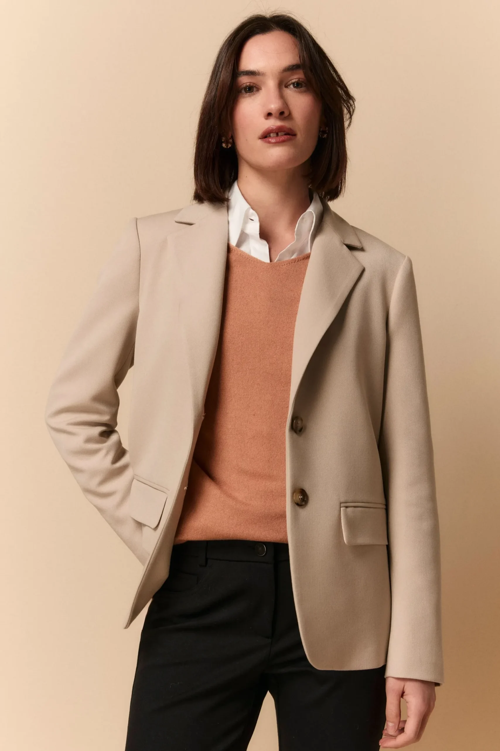 Blazer Elegante Regular Fit - BEIGE