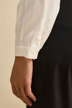 Blusa in Raso con Fiocco - PANNA