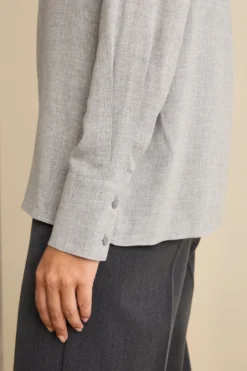 Blusa Over in Garza con Pattine - GRIGIO