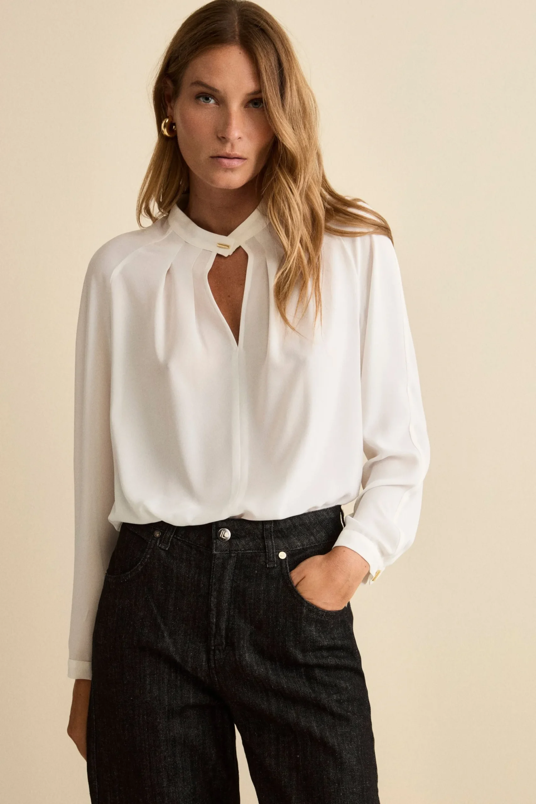 Blusa Raglan Over Doppio Filo - PANNA