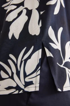 Blusa Smanicata Habotai con Fantasia - FANT. BLU