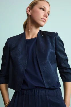Bolero Jacquard Elegante da Cerimonia - BLU
