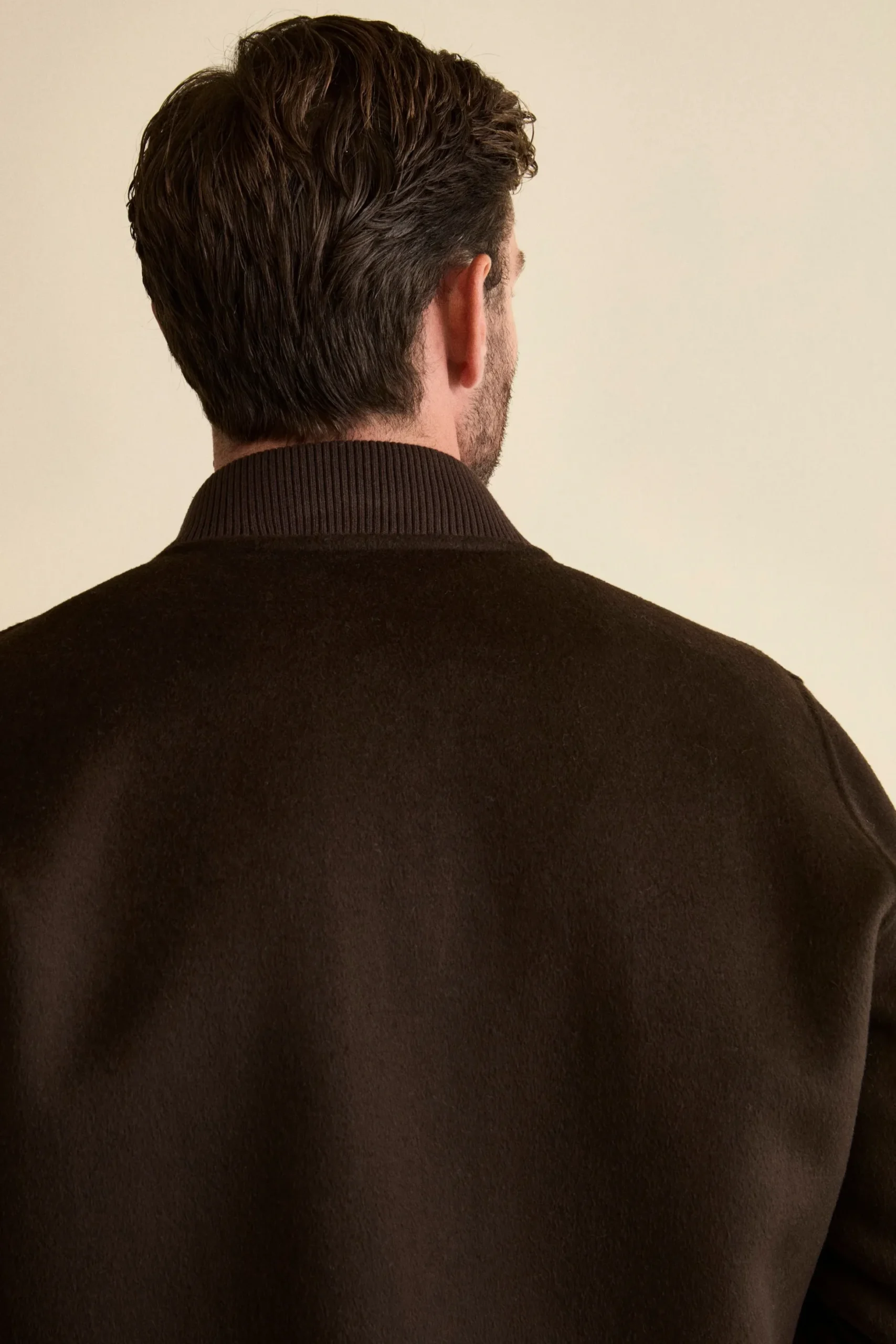 Bomber in Lana con Tasche - MARRONE