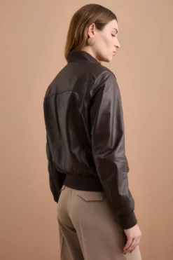 Bomber in Pelle con Tasche - T.MORO