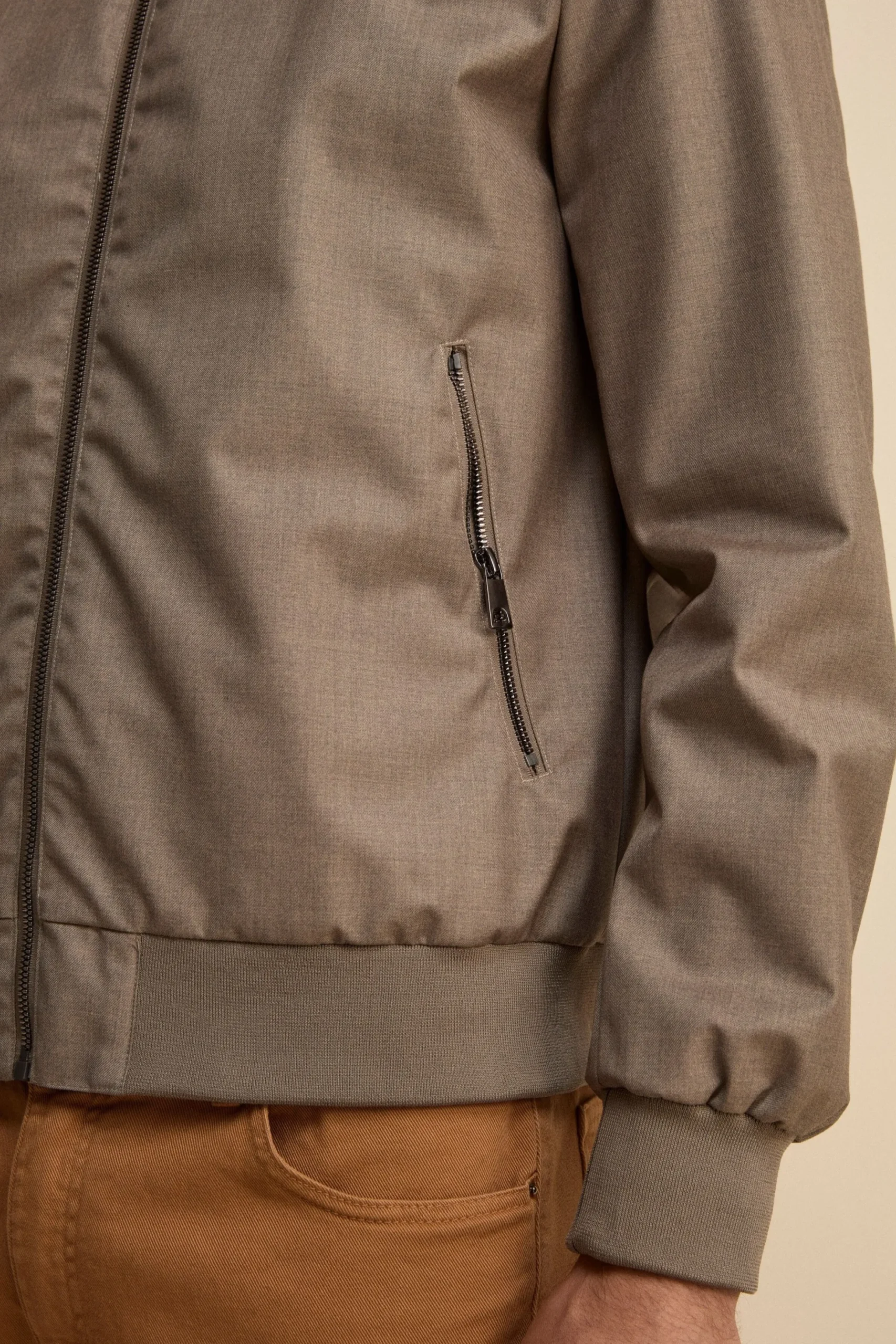 Bomber in Tessuto con Zip - SALVIA