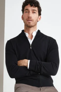 Bomber Lupetto con Zip - NERO