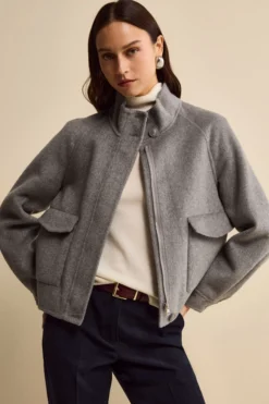 Bomber Sfoderato in Misto Lana - GRIGIO