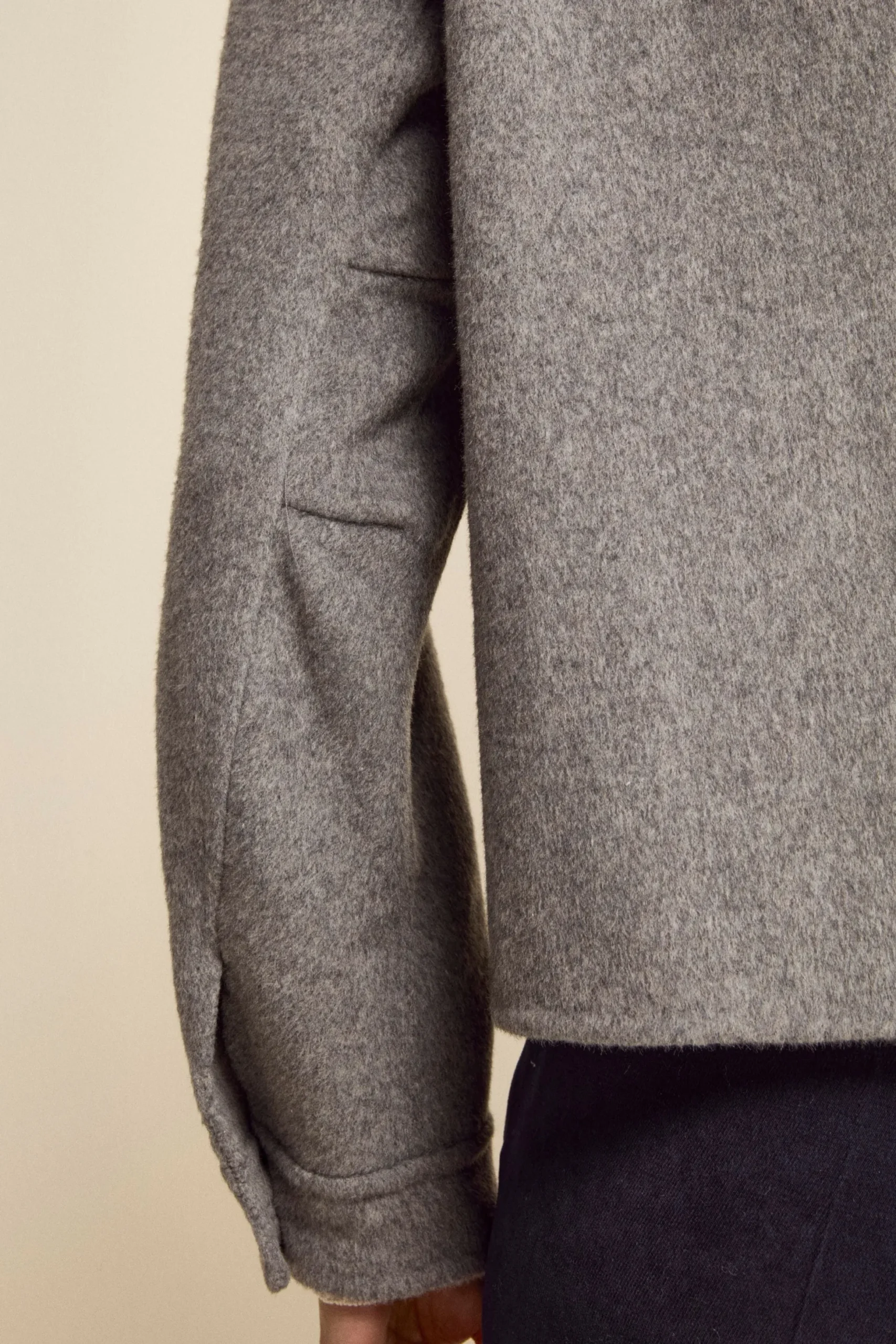 Bomber Sfoderato in Misto Lana - GRIGIO