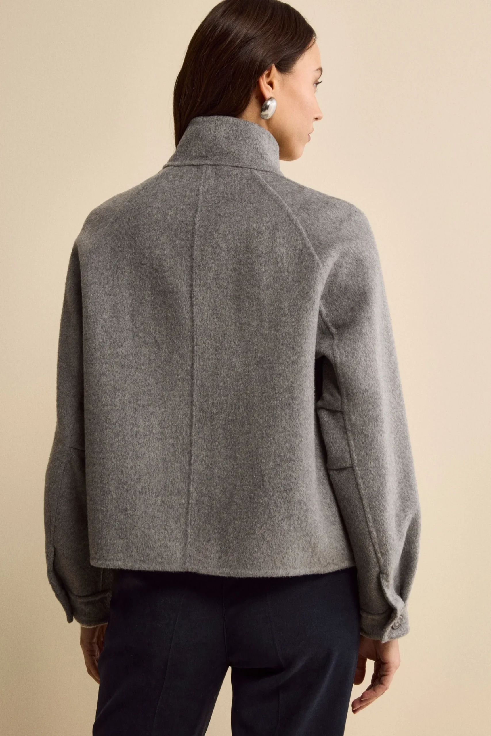 Bomber Sfoderato in Misto Lana - GRIGIO