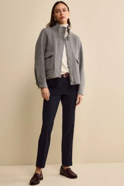 Bomber Sfoderato in Misto Lana - GRIGIO