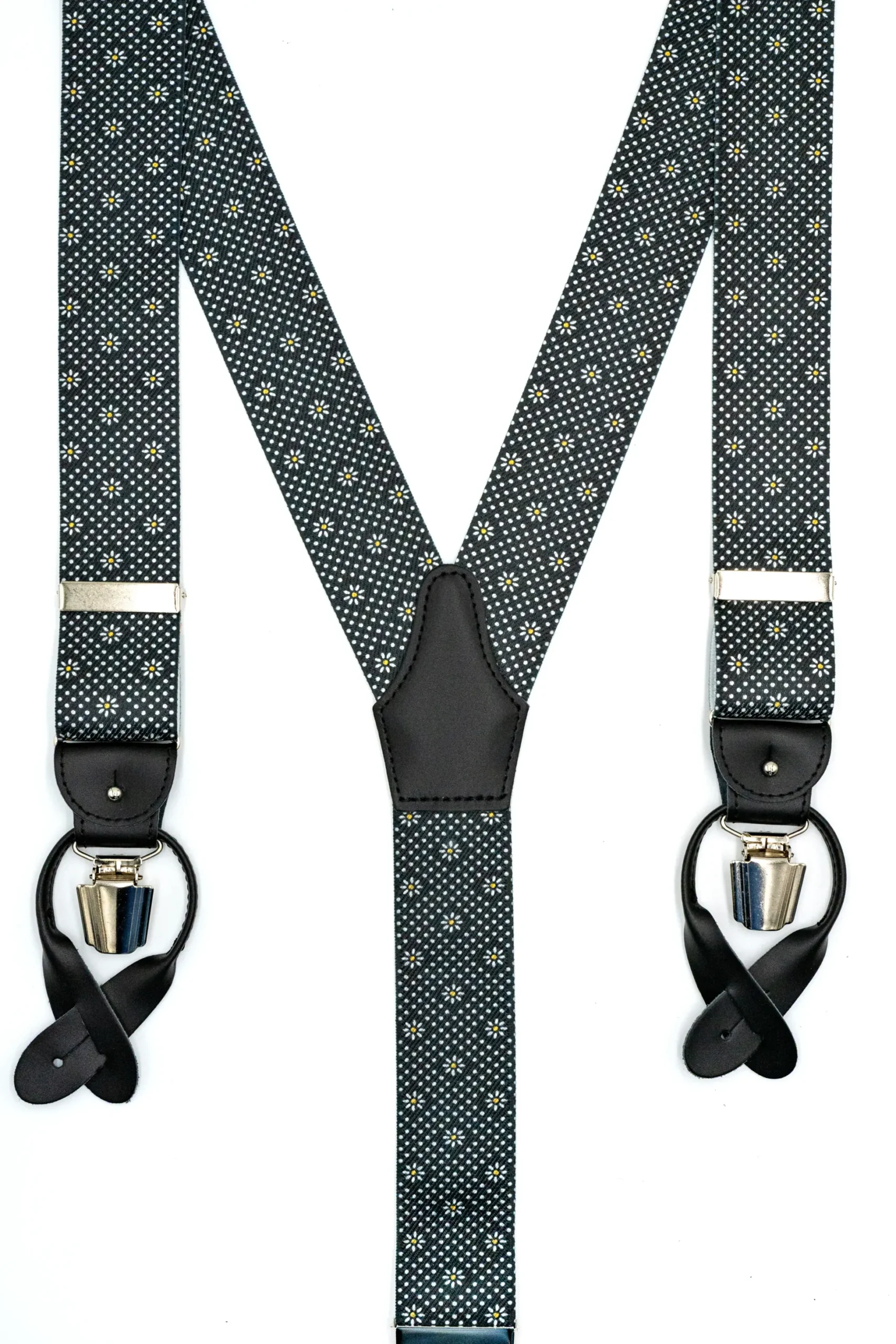 Bretelle con Clip e Asole in Pelle - FANT. BLU