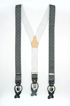 Bretelle con Clip e Asole in Pelle - FANT. BLU