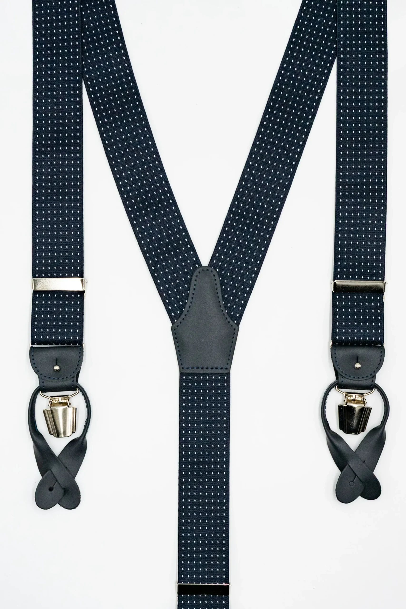 Bretelle Elasticizzate con Clip e Asole in Pelle - POIS BLU