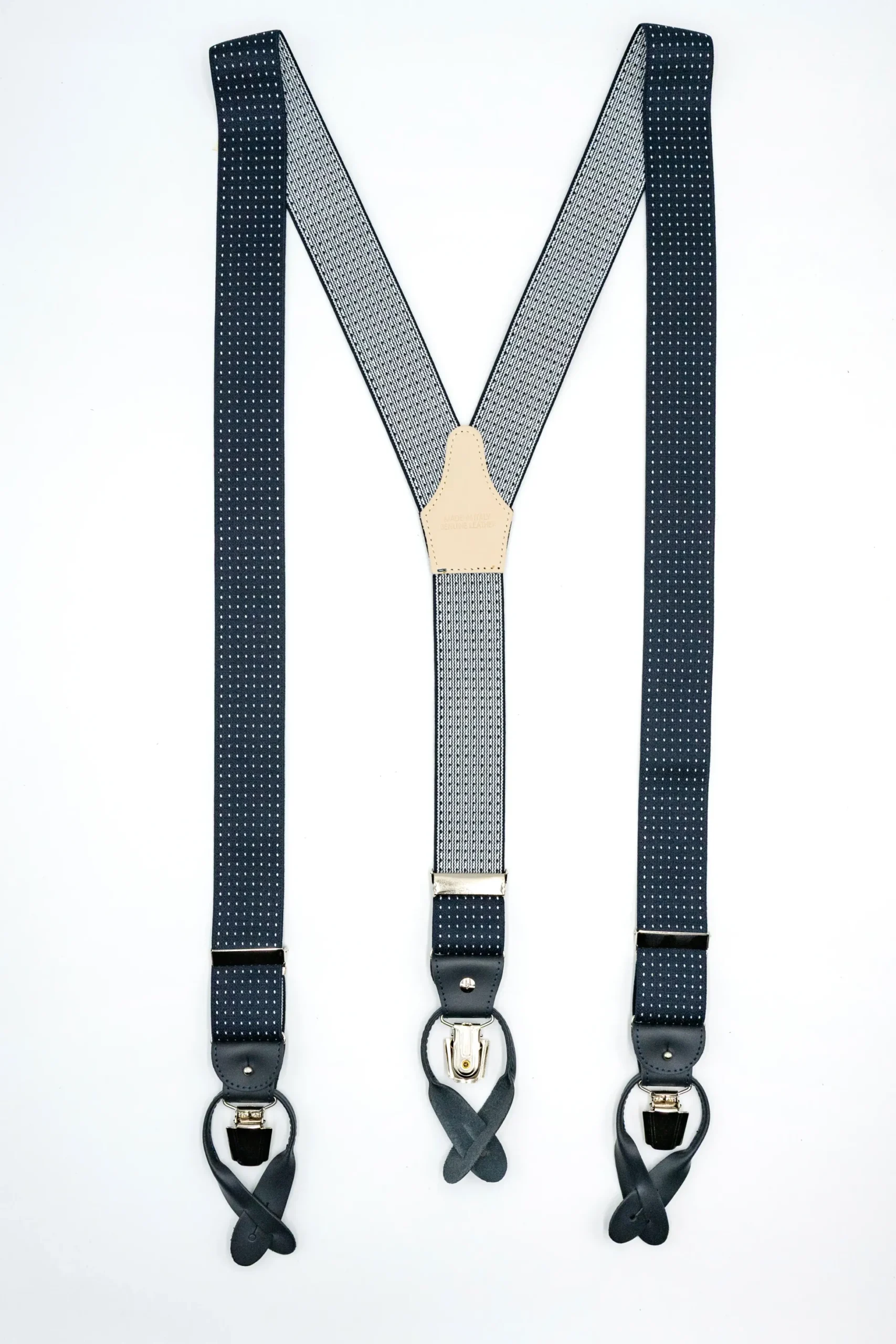 Bretelle Elasticizzate con Clip e Asole in Pelle - POIS BLU