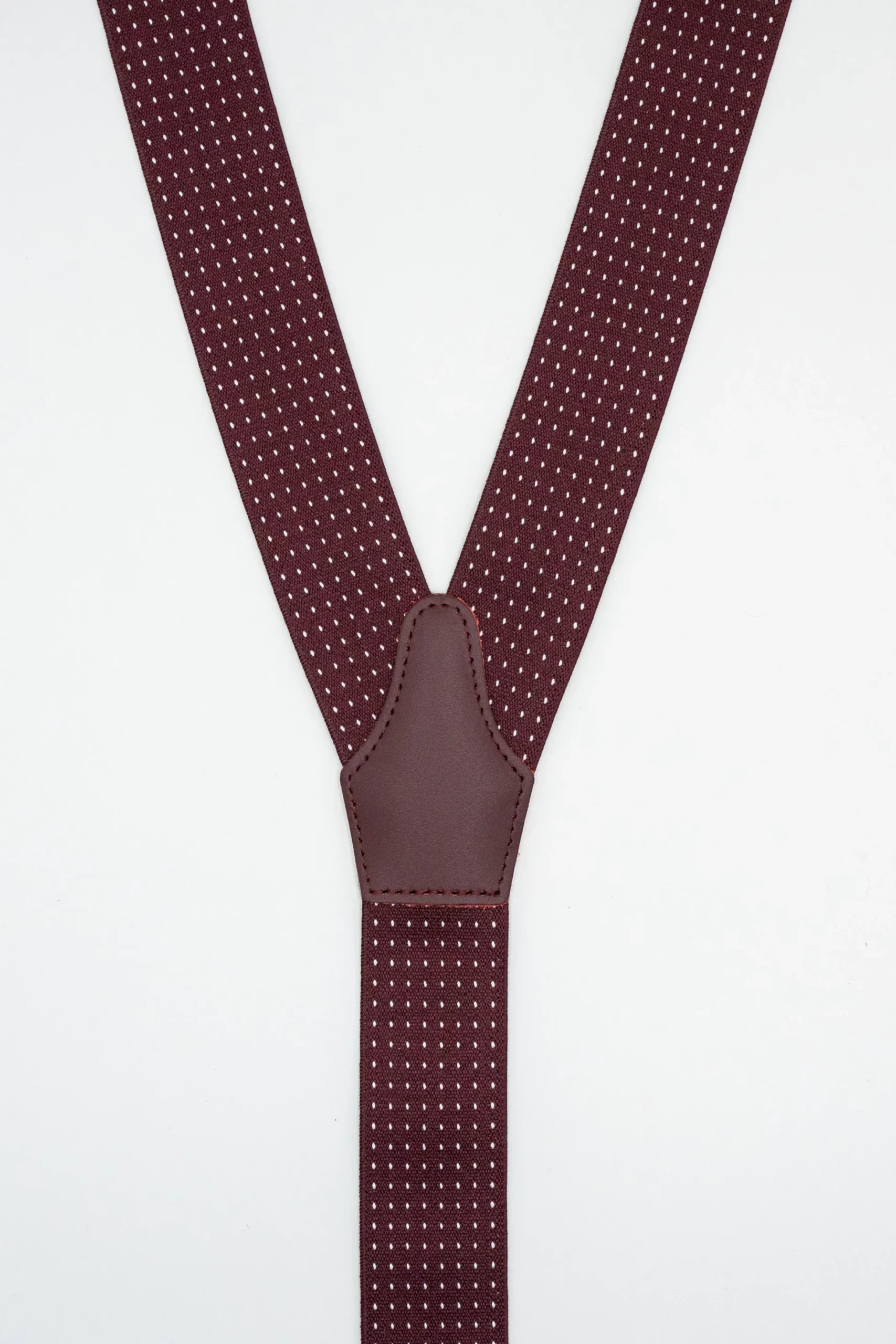 Bretelle Elasticizzate con Clip e Asole in Pelle - POIS fondo BORDEAUX