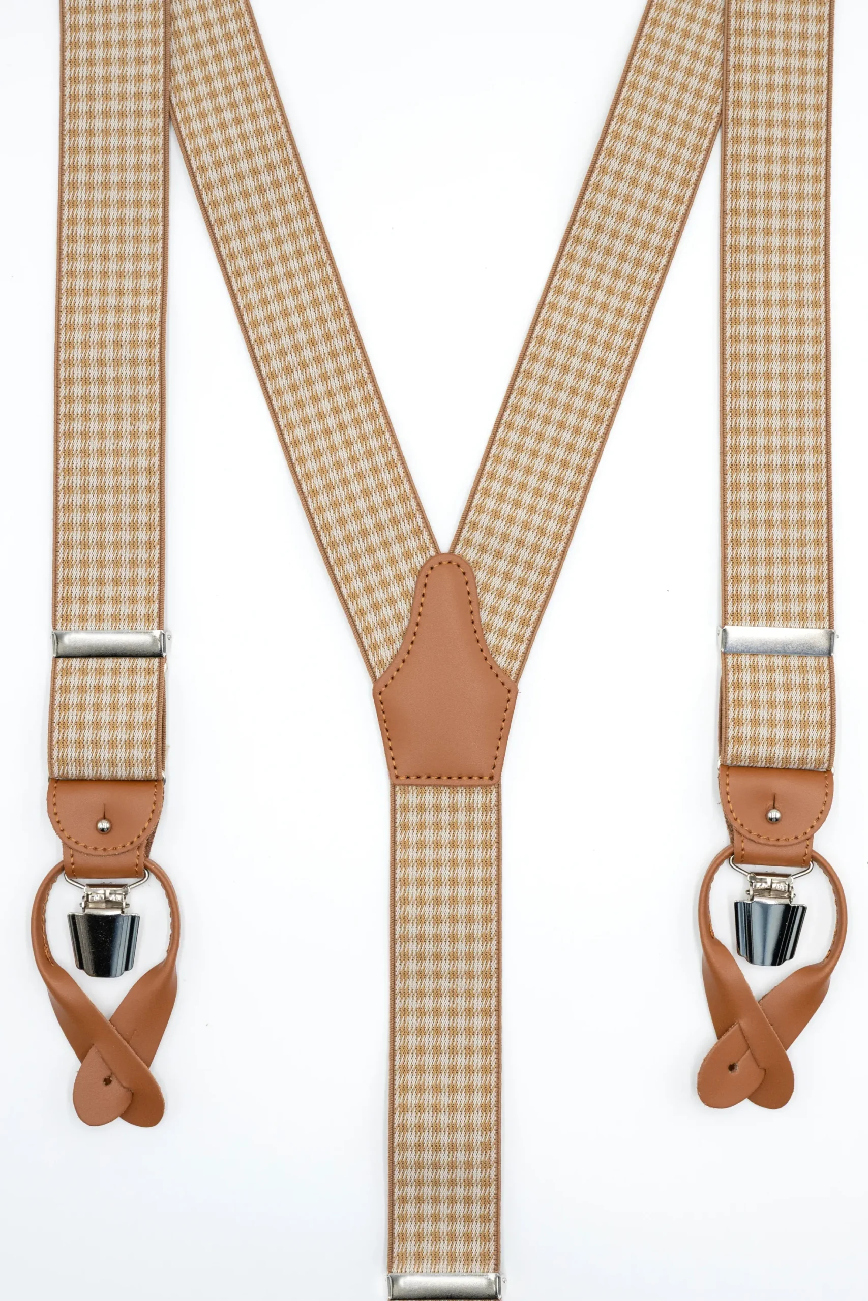 Bretelle Fantasia con Clip e Asole in Pelle - FANT. NATURALE