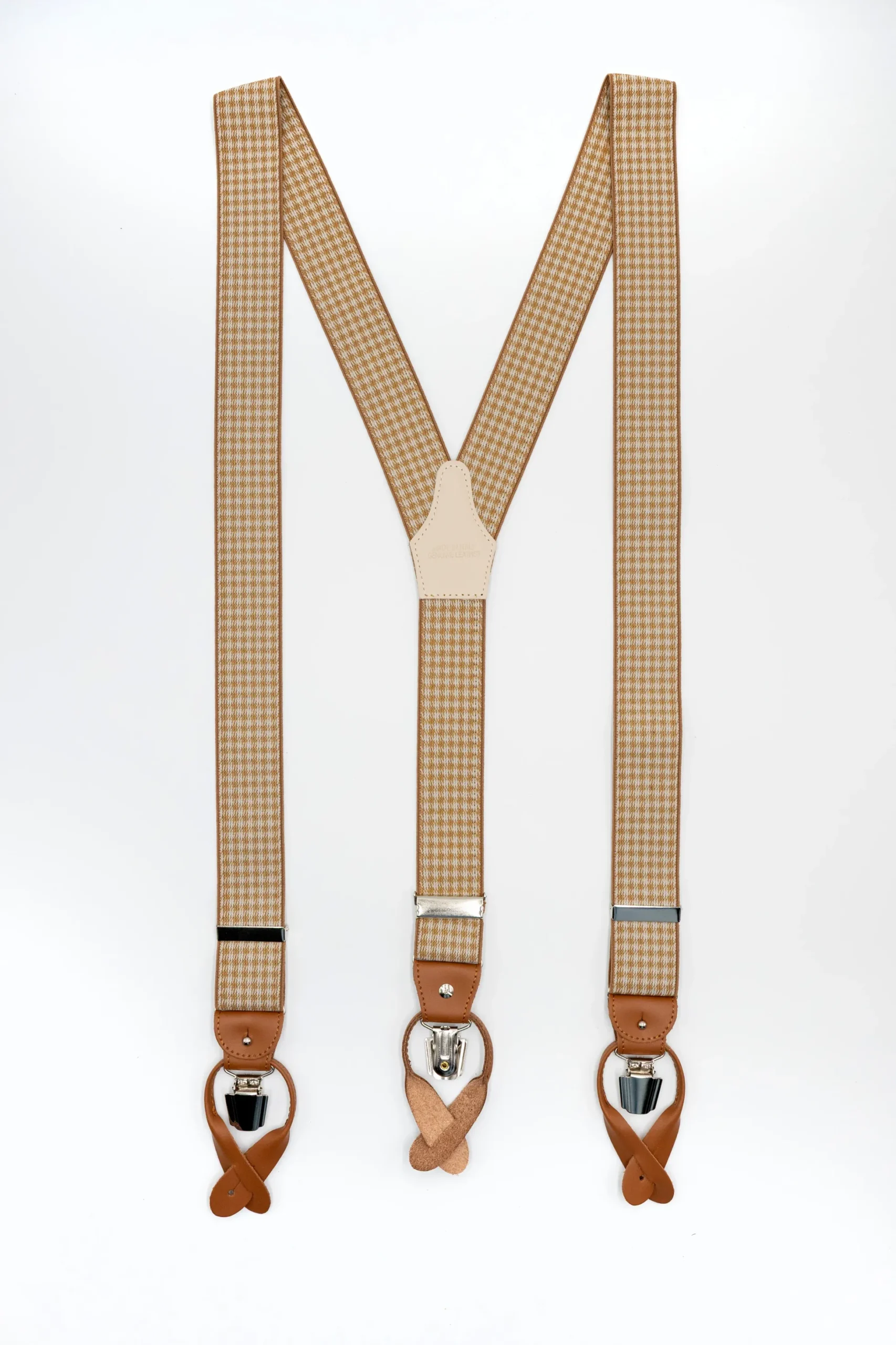 Bretelle Fantasia con Clip e Asole in Pelle - FANT. NATURALE