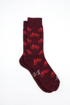 Calze Corte Fantasia Biciclette - BORDEAUX